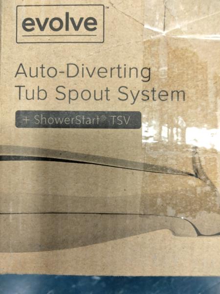 evolve Auto-Diverting Tub Spout System - ShowerStart TSV, Single Function Shower Head, 1.5 GPM Retail $75.00
