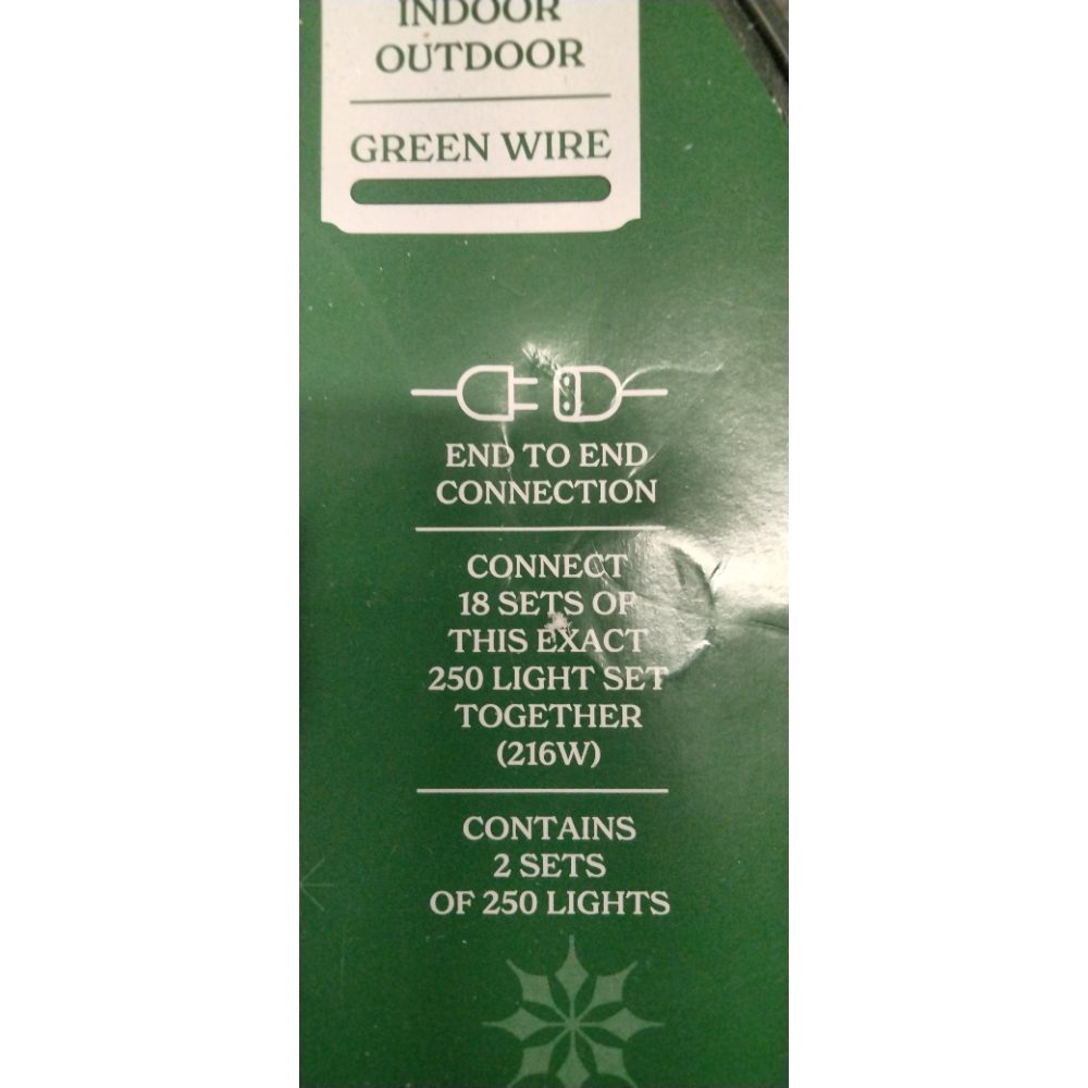 Holiday Time 500 Multicolor Mini Lights, LED, Indoor/Outdoor, Green Wire Retail $30.00