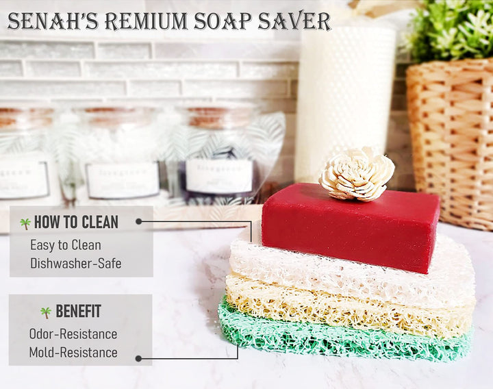 It's Senah [8Pack??] Keep Soap Clean & Fresh Bathroom Soap Dishes, Soap Saver Set | Eco-Friendly, Recyclable | Flexible & Durable Soap Lift | BPA-Free, Non-Slip Bath Soap Holders