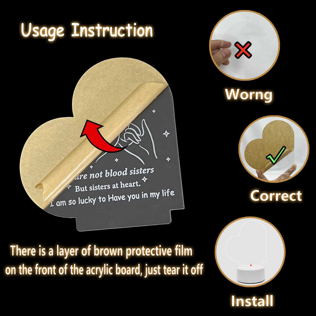 LE XIAOXI Mom Gifts, Gifts for Mom from Daughter - Acrylic Engraved Night Light