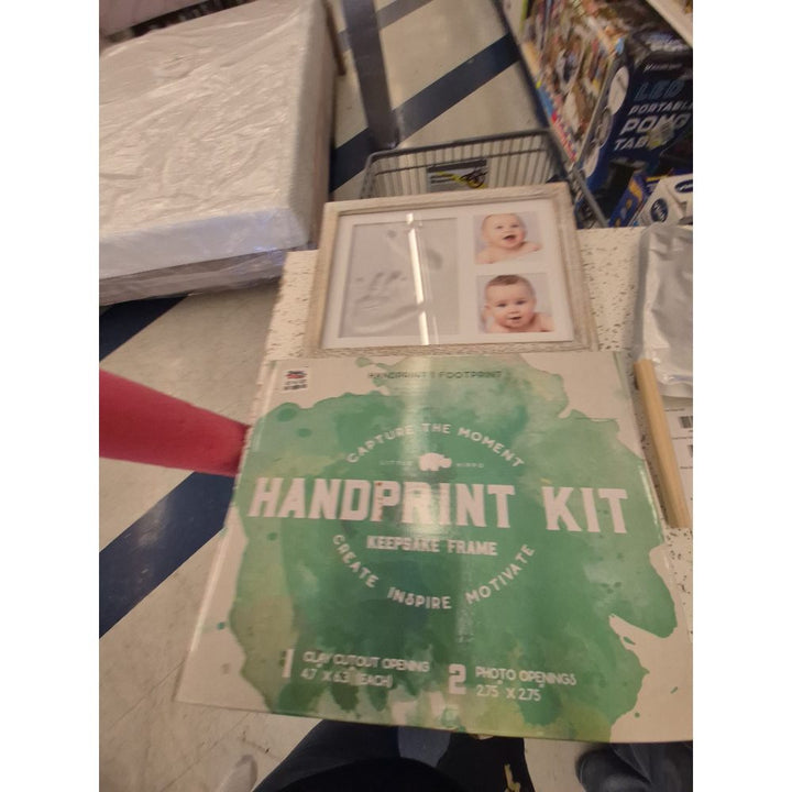 Little Pear Handprint Kit, Keepsake Frame, Clay Cutout, Photo Openings