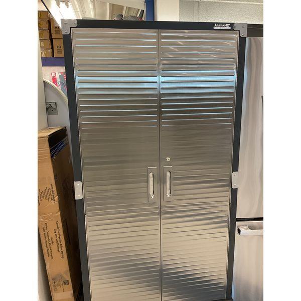UltraHD Garage Cabinet - Rolling Door, Lockable, Silver Retail $600.00