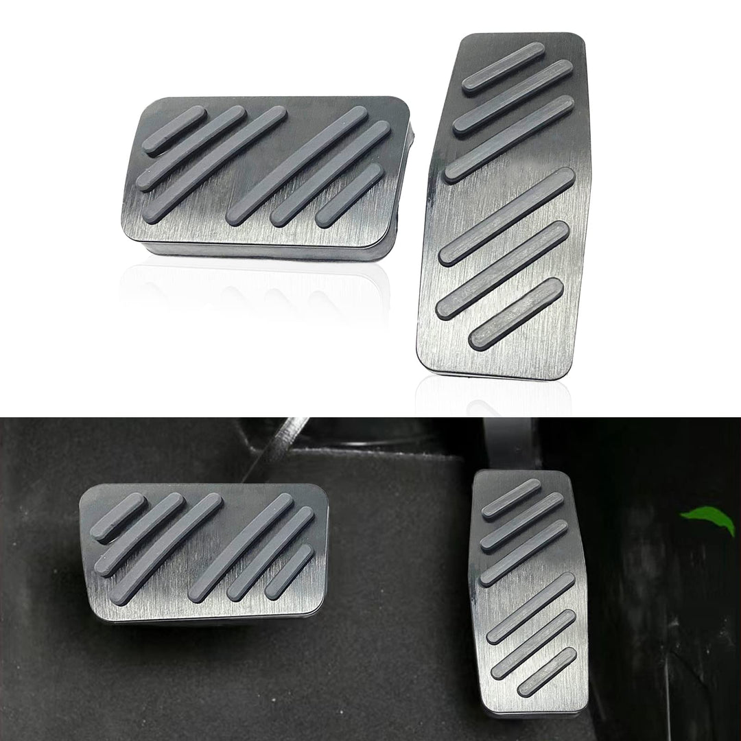 Jawmoy 2 PCS No Drill Anti-Slip Aluminum Gas Brake Pedal Cover Foot Pedal Pads for Chevrolet Blazer 2019 2020 2021, Auto Foot Pedal Pads Kit Accelerator Interior Decoration Accessories (Black)