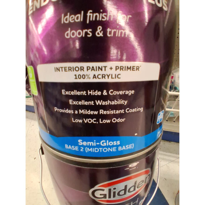 Glidden High Endurance Plus Interior Semi-Gloss Medium Base Paint, 1 Gallon