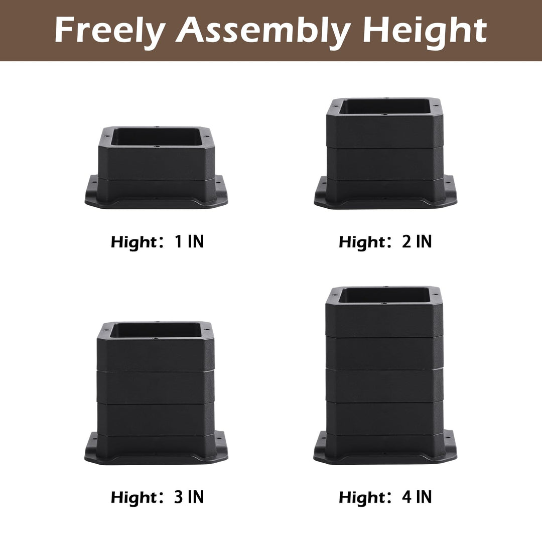 LUCKYQTQH Bed Risers Adjustable Furniture Risers Heavy Duty, Furniture Risers 1 Inch Heavy Duty, Set of 4 Furniture Lifts, Bed Raiser with Non-Slip,Table Riser, Sofa Riser, Support up to 5000 Lbs