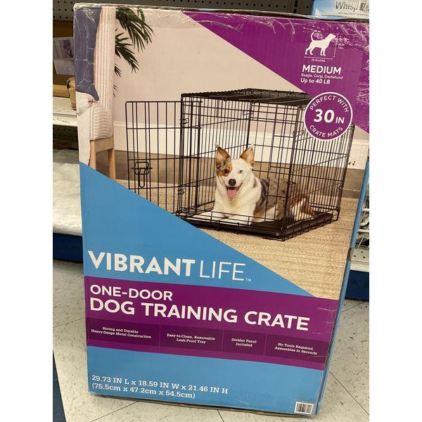 Vibrant Life One-Door Dog Training Crate - Strong, Durable, Easy-to-Clean Retail $45.00