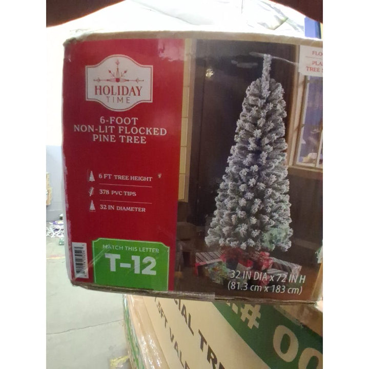 Holiday Time 6Ã¢â‚¬â„¢ Non-Lit Flocked Pine Tree Classic Style Christmas Tree
