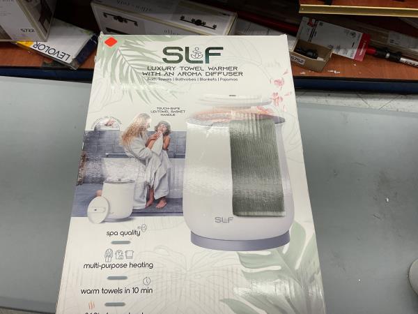 CLEARANCE- SLF Luxury Towel Warmer, 20L Electric Hot Towel Warmer Bucket, Fits Up to Two 40"x70" Oversized Towels, 18.5 x 13 in, White Retail $25.00