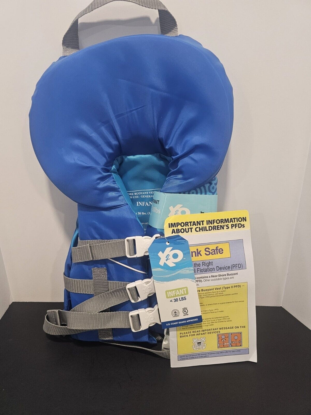 X2o Infant Closed Sided Life Vest  Blue  0-30 Lbs