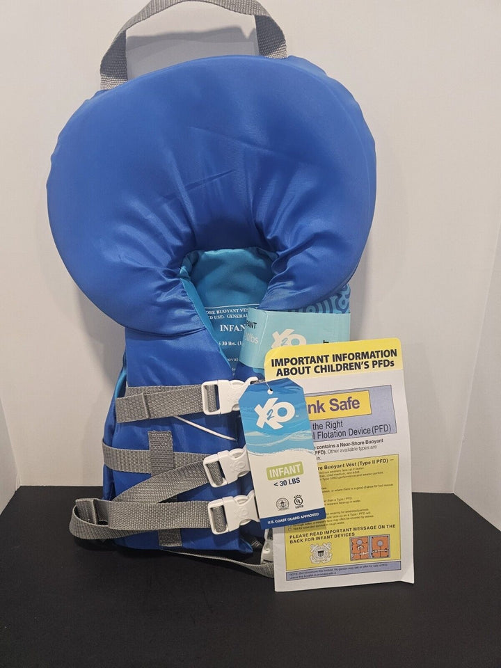 X2o Infant Closed Sided Life Vest  Blue  0-30 Lbs