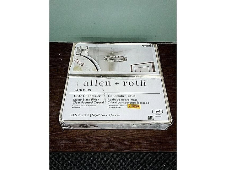 ALLEN + ROTH Aurelis LED Chandelier Chrome Clear Faceted Crystal 38839-LWUC, NEW