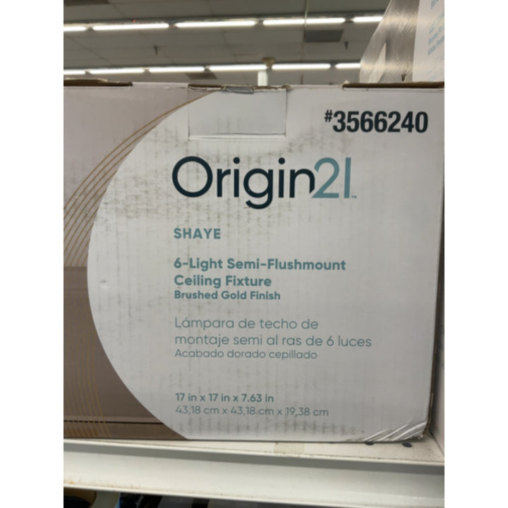 Origin 21 Shaye 6-Light 17-in Brushed Gold Incandescent Semi-flush Mount Light
