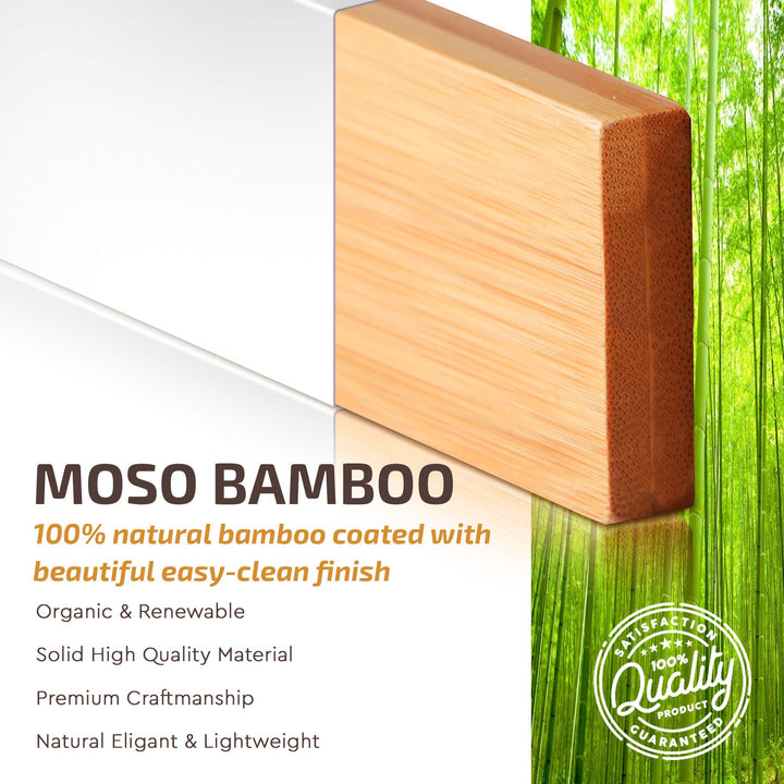 Adjustable Bamboo Drawer Divider Organizers - 6 Pack Large Expandable Drawer Organization Separators for Kitchen Utensils, Dresser, Bedroom, Bathroom, Baby Drawer, Office - 17.5â€ to 22" (White)