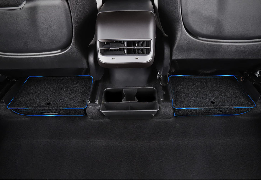 Octomo Under Seat Storage Box Compatible with Tesla Model Y 2020-2023, 2PC, Felt Texture Hidden Storage Bin Box