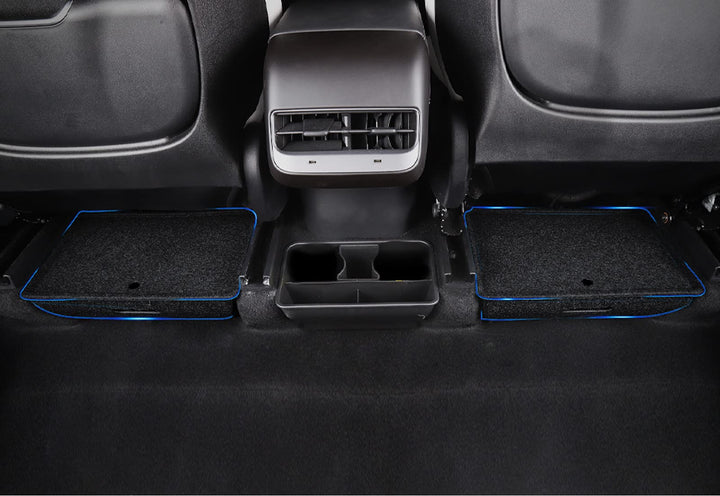 Octomo Under Seat Storage Box Compatible with Tesla Model Y 2020-2023, 2PC, Felt Texture Hidden Storage Bin Box