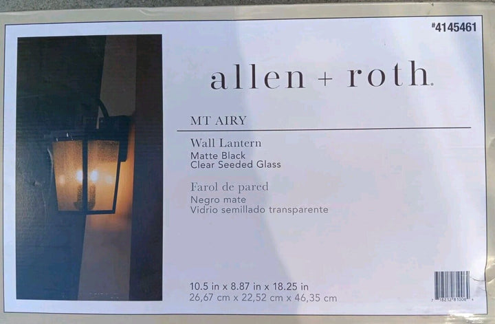 Allen + Roth Mt Airy 3-Light 18.25-in Matte Black Outdoor Wall Light NEW