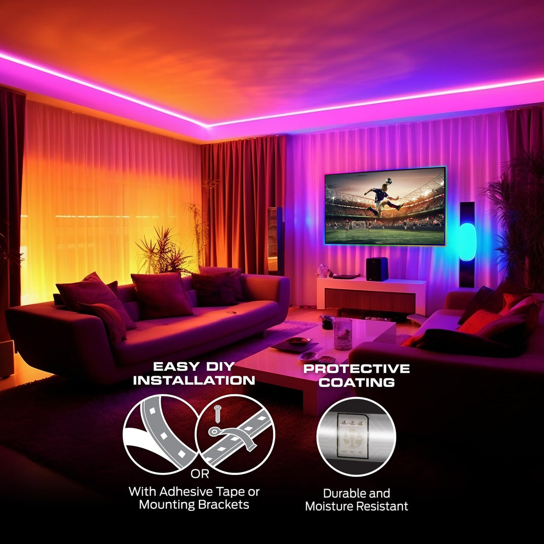Monster Smart RGB+IC LED Strip Lights 100ft â€“ Sound Reactive Strip Lights for Bedroom, App & Voice Control, RGB Light Strip for Room, Alexa Google Home, Razer Chroma Sync - 540 RGB+IC LED Lights