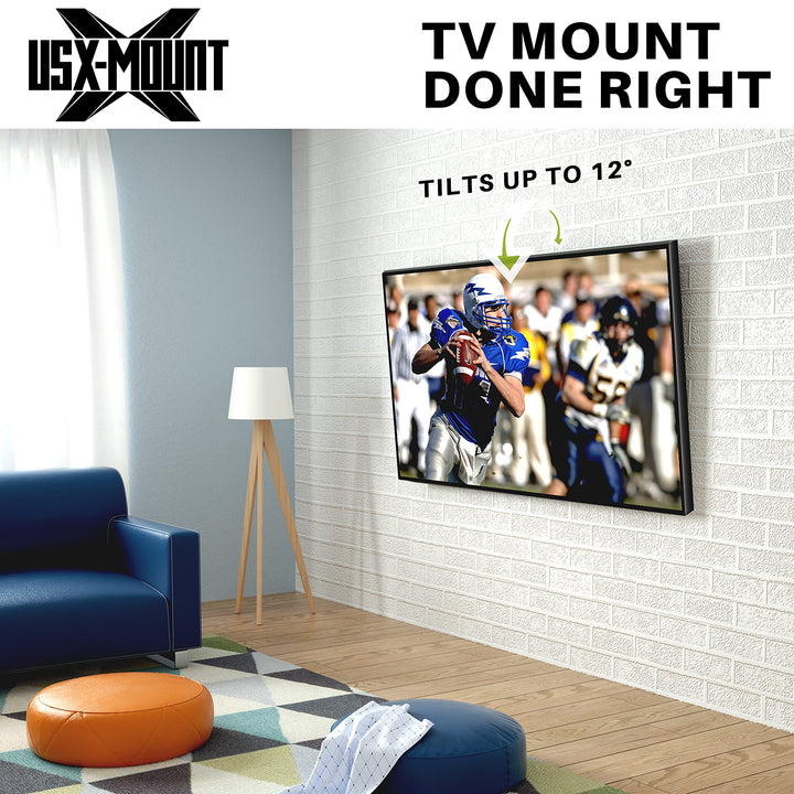 USX MOUNT Full Motion TV Wall Mount for Most 32-70 inch TVs up to 99 lbs, Wall Mount TV Bracket with Dual Articulating Arms, Swivel, Tilt, Max VESA 400x400mm, TV Mount Fits 12â€/16â€ Wood Studs