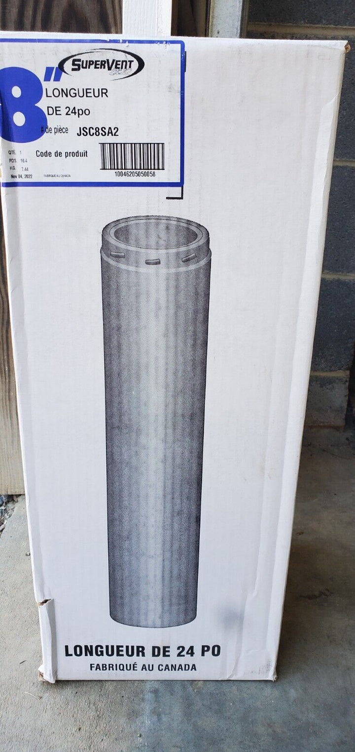 SuperVent 24-in L X 8-in Dia Stainless Steel Insulated Double Wall Chimney Pipe