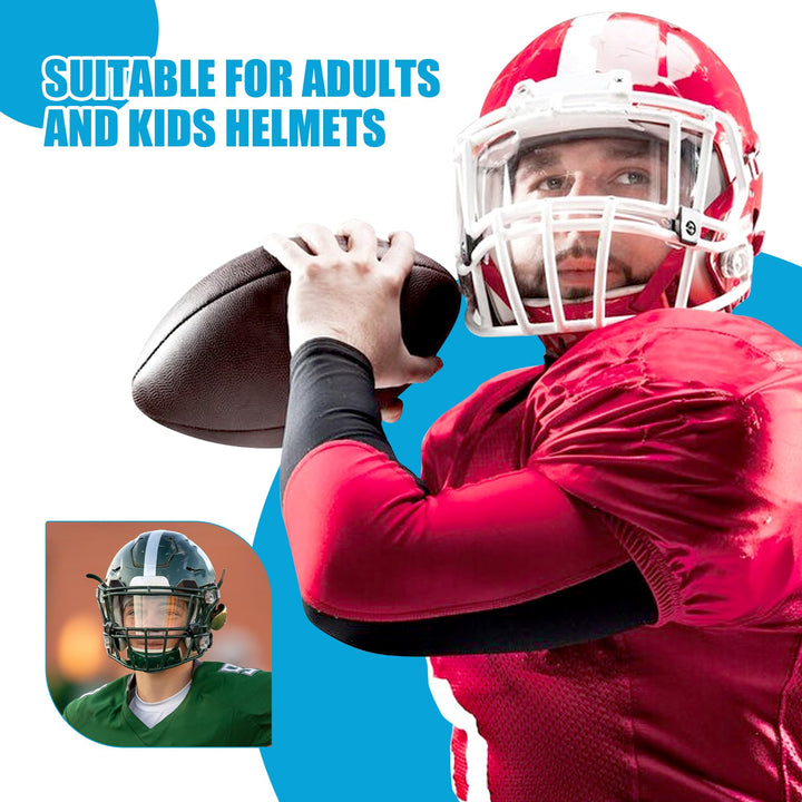 KUBQLIG Clear Football Helmet Visor Shield - Anti-Scratch Shatterproof Lens for Youth/Adult Football & Lacrosse Helmets | Universal Fit Protective Face Shield with Quick-Release Clips