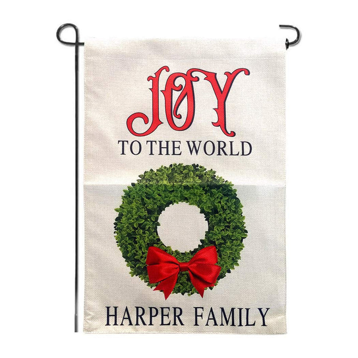cxwind Christmas Garden Flag Outdoor-Joy to The World and Harper Family Decoration Yard Flag Double-Side Printing Sign for Yard Garden Farmhouse Lawn