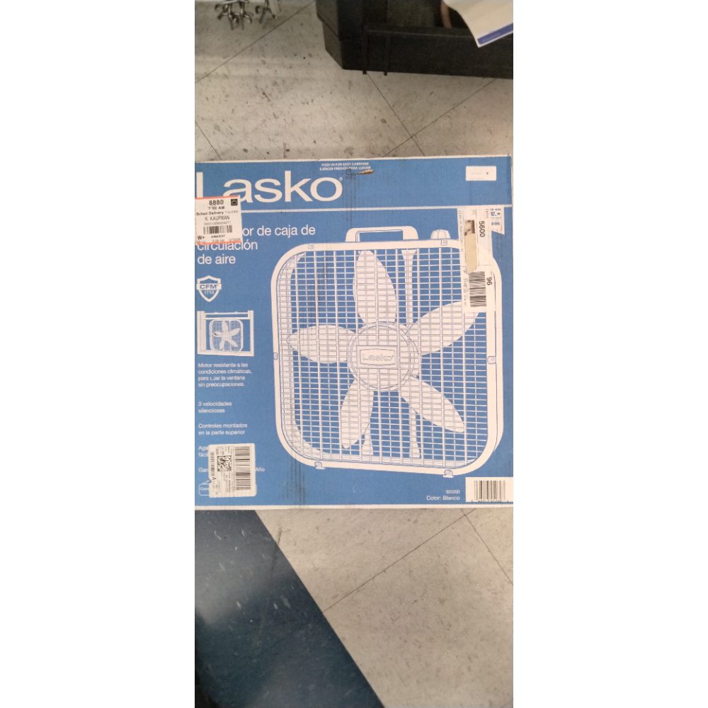 Lasko 20  Cool Colors 3-Speed Box Fan with Weather-Resistant Motor  Blue  B20310