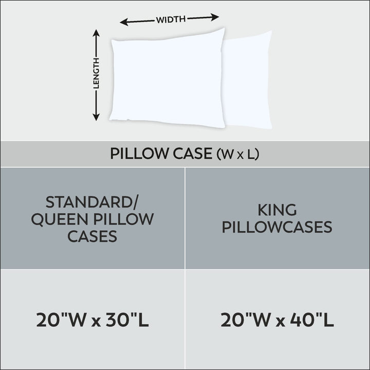 Standard Pillowcase Set, 400TC 100% Cotton Pillowcases, Hotel Quality Snow White Pillowcase Set, Skin Friendly Percale Pillowcase Set