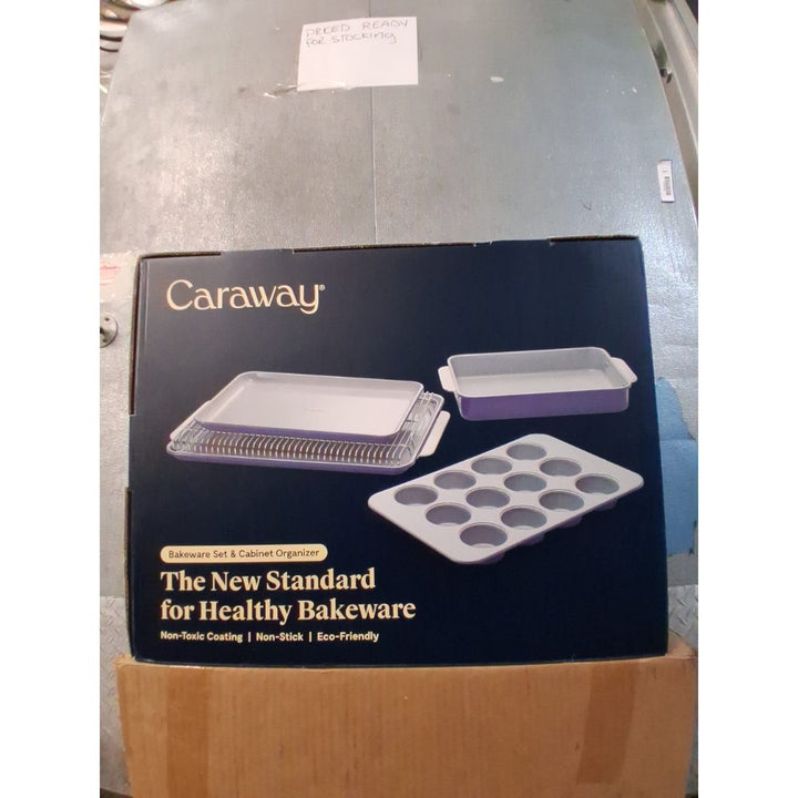 Caraway Nonstick Ceramic Bakeware Set (5 Pieces) - Baking Sheets, Assorted Baking Pans, & Storage - Aluminized Steel Body - Non Toxic, PTFE & PFOA Free - Navy Retail $232.00