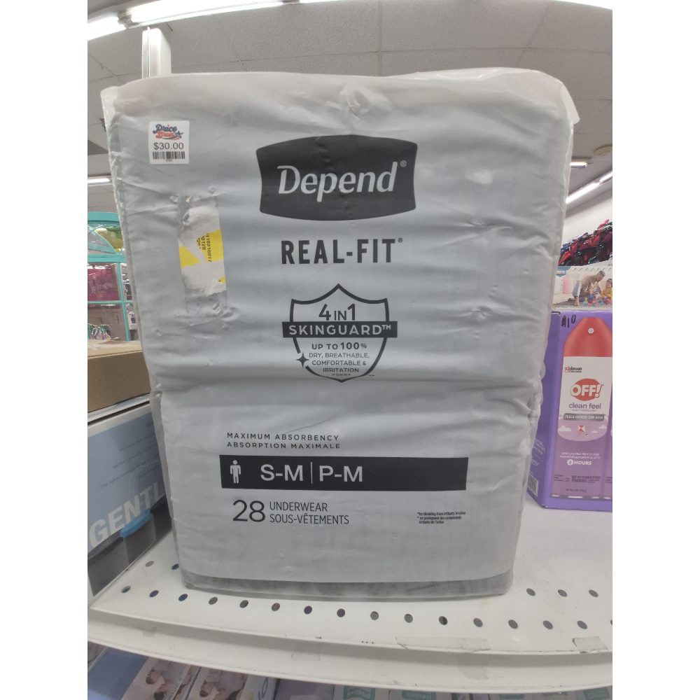 Depend REAL-FIT 4in1 SKINGUARD Underwear, S-M, 28 Count