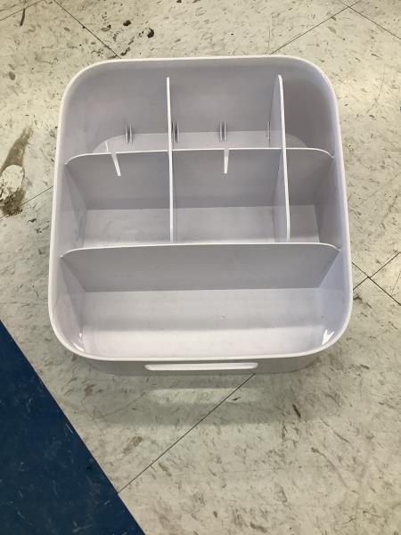 Unbranded White Plastic Organizer - Multi-Compartment Storage Bin Retail $12.99