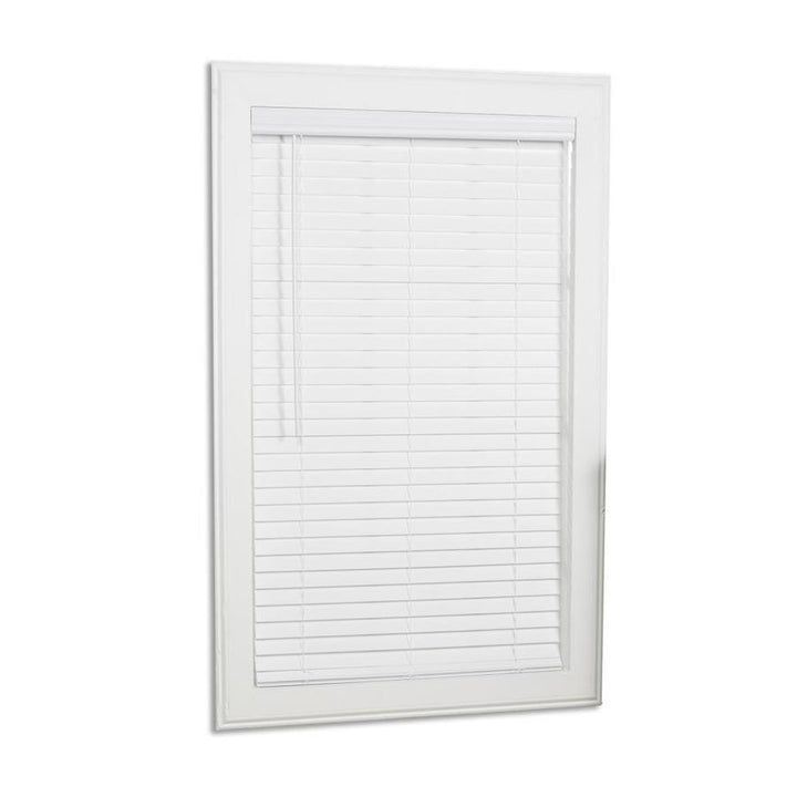 Allen + Roth AR 34-in W X 64-in H 2-in Trim at Home Cordless Faux Wood Blind White