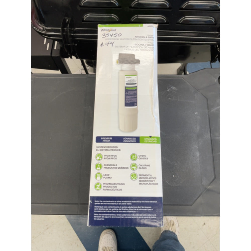 Whirlpool WHAFFS Sink Water Filtration System | Sleek Fit for Kitchen and Bathroom | Easy to Replace UltraEase Filter Cartridges, Blue