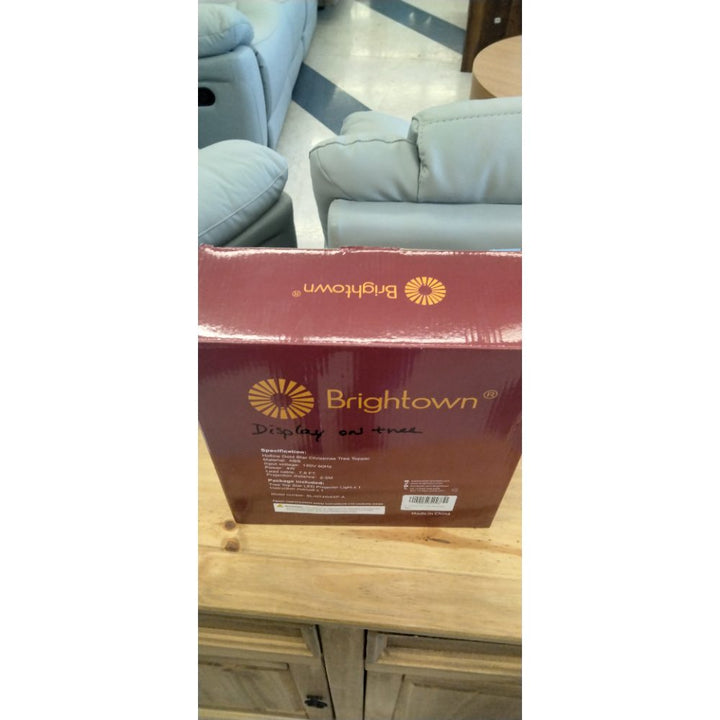 Christmas Star Tree Topper with Built-in Led Snowflake Projector Lights Hollowed Pentagram Tree Topper,Plug in Christmas Tree Ornament for Indoor Office Xmas New Year Holiday Tree Decoration