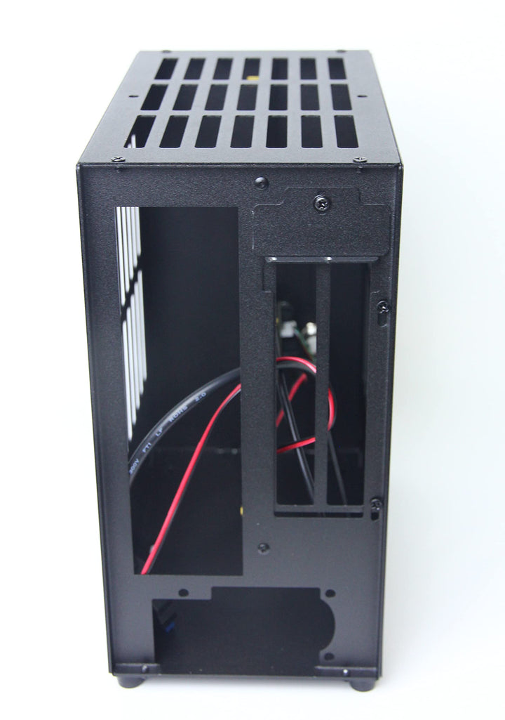 SharGwa PC K39 V3 Mini ITX PC Case Mini Tower HTPC Small Chassis Gaming Computer Case Support Graphics Card 1U Power Supply PCIE Riser Not Included (Black)