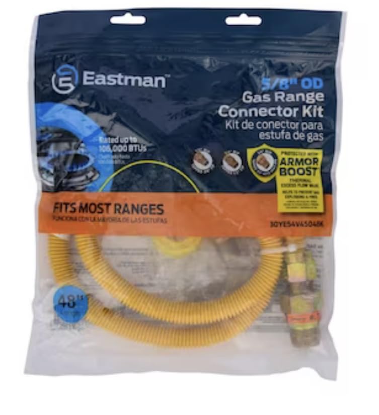 Eastman 48-in 3/4-in Mip Inlet x 3/4-in Mip Outlet Stainless Steel Gas Appliance Installation Kit