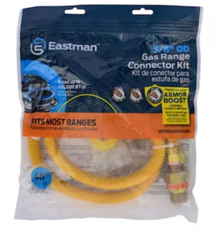 Eastman 48-in 3/4-in Mip Inlet x 3/4-in Mip Outlet Stainless Steel Gas Appliance Installation Kit