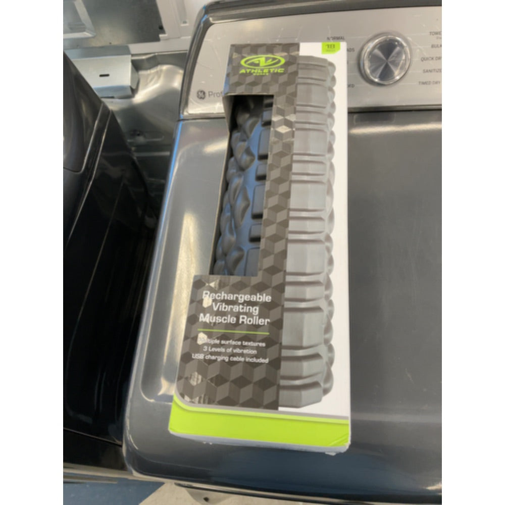 Athletic Works 3-Speed Vibrating Fitness Foam Roller  Rechargeable  Full Body Recovery Roller  Black