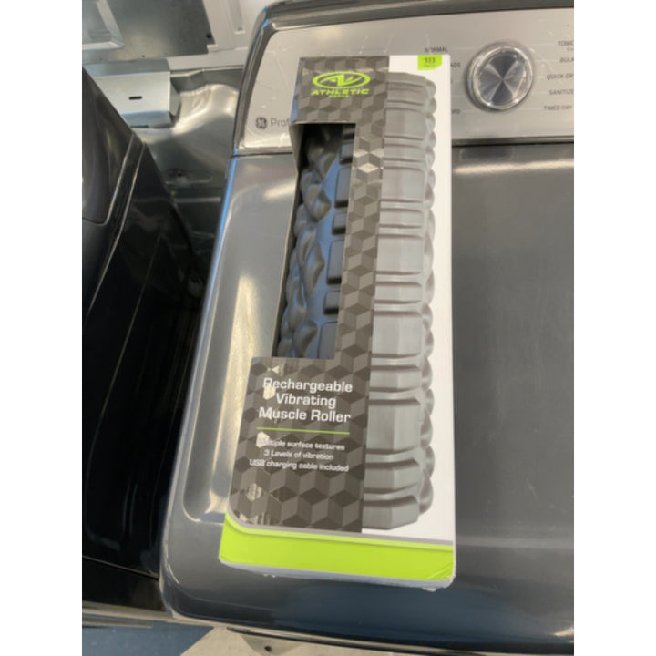 Athletic Works 3-Speed Vibrating Fitness Foam Roller  Rechargeable  Full Body Recovery Roller  Black