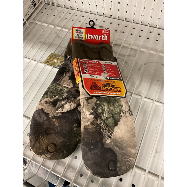 Huntworth Pop-Top Mittens, Heavy Weight, Mossy Oak, L/XL