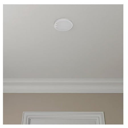 Project Source 1-Light 7-in Matte White Integrated LED Flush Mount Light with Motion Sensor
