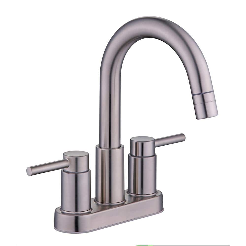 Glacier Bay Dorind 4 in. Centerset Double-Handle Pull Down Bathroom Faucet in Brushed Nickel
