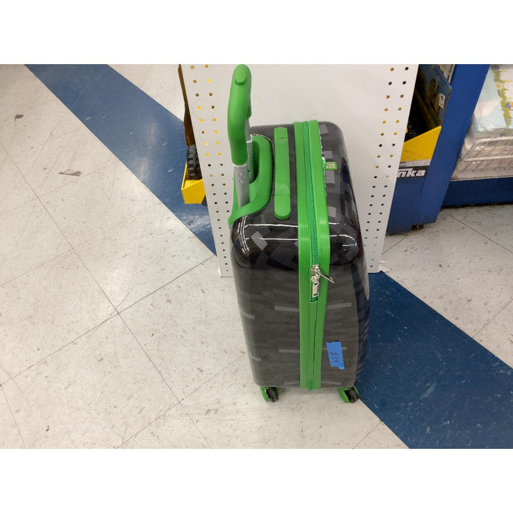 Minecraft Rolling Suitcase - Carry-On Luggage, Green Accents