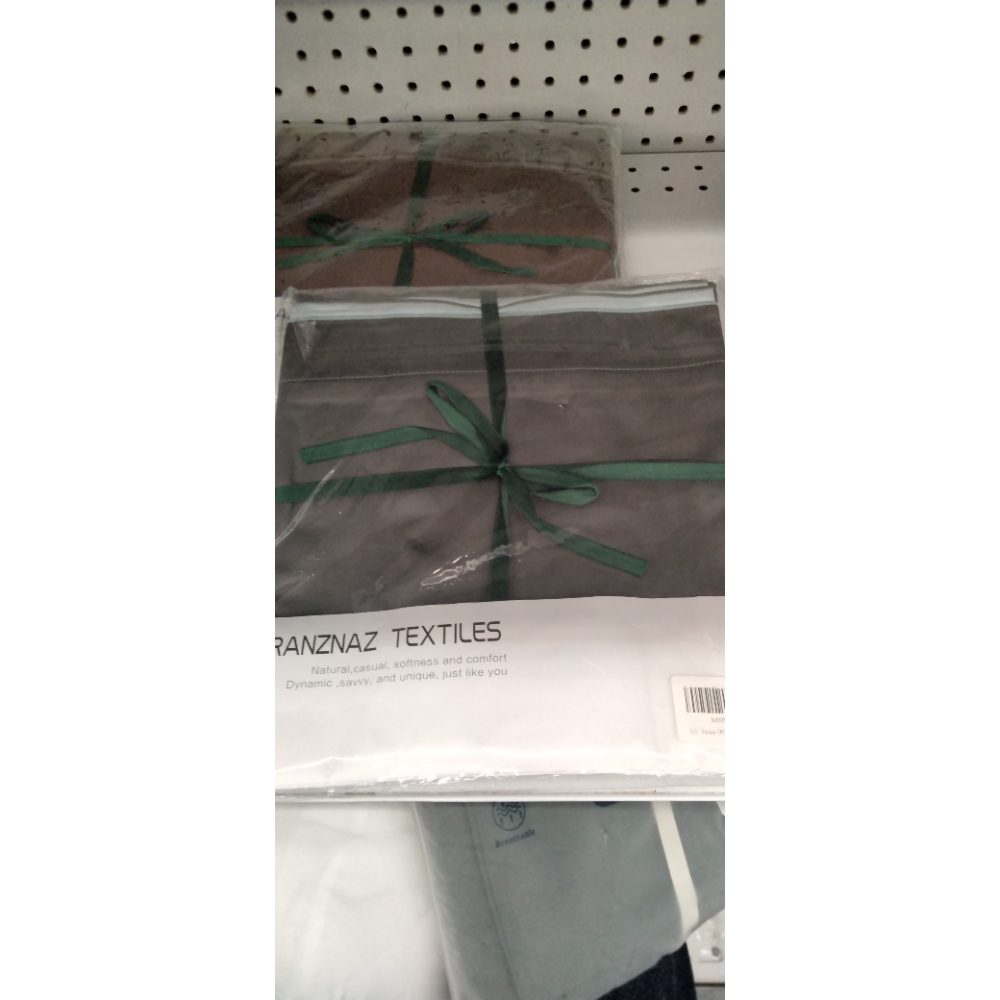 Ranznaz Cotton King Size Pillow Shams Set of 2, 100% Cotton Embroidery Trims Pillowcases with Envelope Closure, Softer and Breathable Elegant Pillow Cover for Bedding, 20 x 36 Dark Grey
