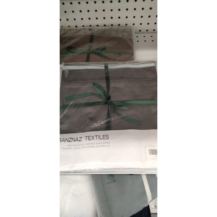 Ranznaz Cotton King Size Pillow Shams Set of 2, 100% Cotton Embroidery Trims Pillowcases with Envelope Closure, Softer and Breathable Elegant Pillow Cover for Bedding, 20 x 36 Dark Grey