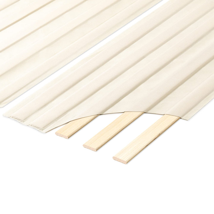 Mellow Fabric Covered Wood Slats, Bunkie Board Mattress Support, Box Spring or Bed Slat Replacement, King , Beige