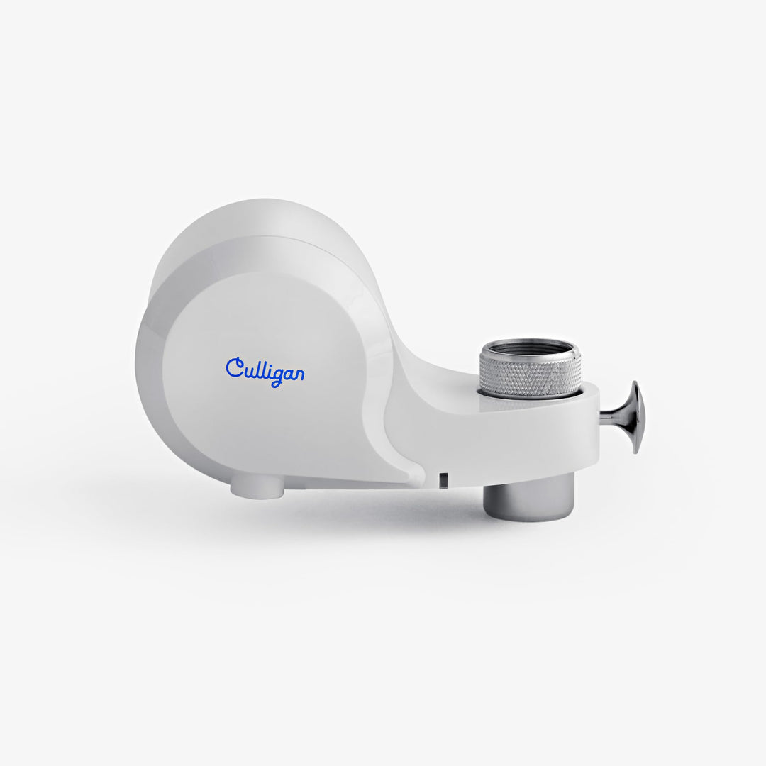 Culligan CULFMWHRF Faucet Mount Water Filter - White Water Filter for Sink Faucet Reduces Microplastics & Reduces Chlorine, Easy Installation Filtration System for Clean Tap Drinking