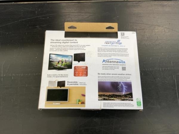 GE UltraPro Edge HD, Amplified Antenna - 60+ Mile Range, Enhanced HDTV, 4K Ultra HD Retail $30.00