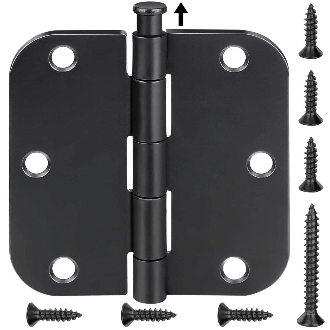 TICONN 18-Pack 3.5 Inch Door Hinges with Removable Pin, 3-1/2 x 3-1/2 Inch Iron Bifold Residential Doors Hardware (Square Corner, Polished Brass, 18 Pack)