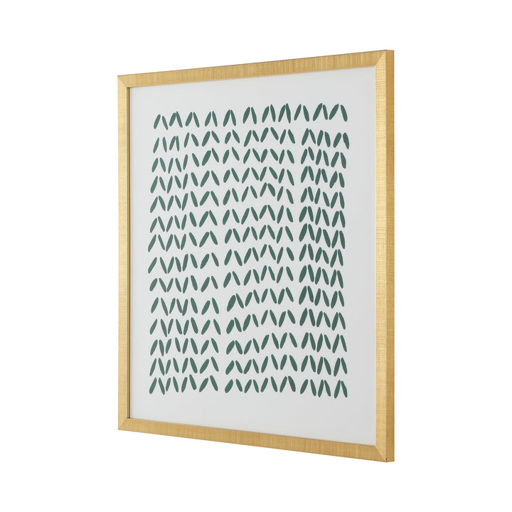 SAFAVIEH Home Collection Quiet Applause Green/Ivory 16-inch Square Mid-Century Modern Minimalist Framed Wall Art for Bedroom, Living Room, Foyer, Dining Area, Entryway