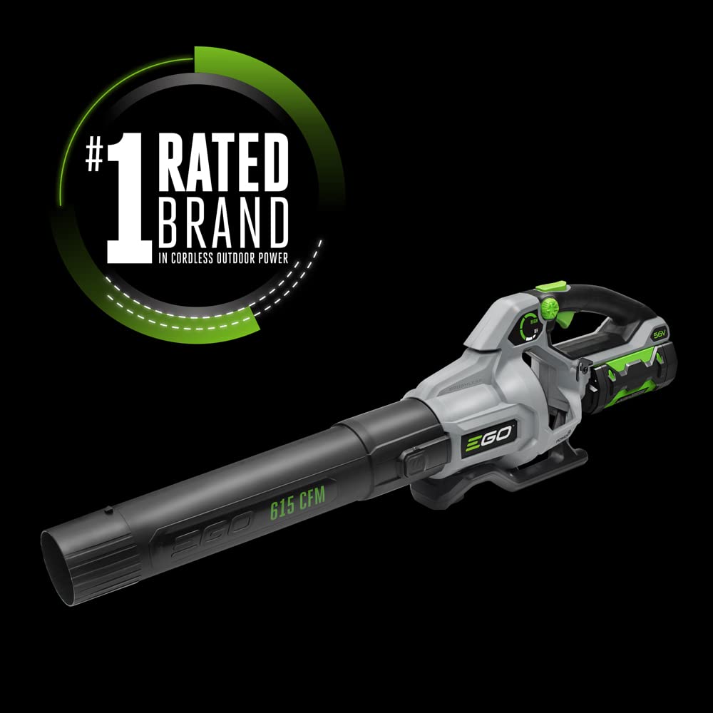 EGO Power+ LB6151 615 CFM Variable-Speed 56-Volt Lithium-ion Cordless Leaf Blower with 2.5Ah Battery and Charger Included